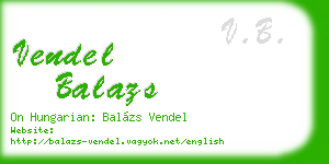 vendel balazs business card